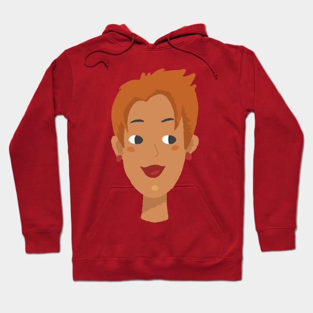 Red pixie short hairstyle women Hoodie by JunkyDotCom